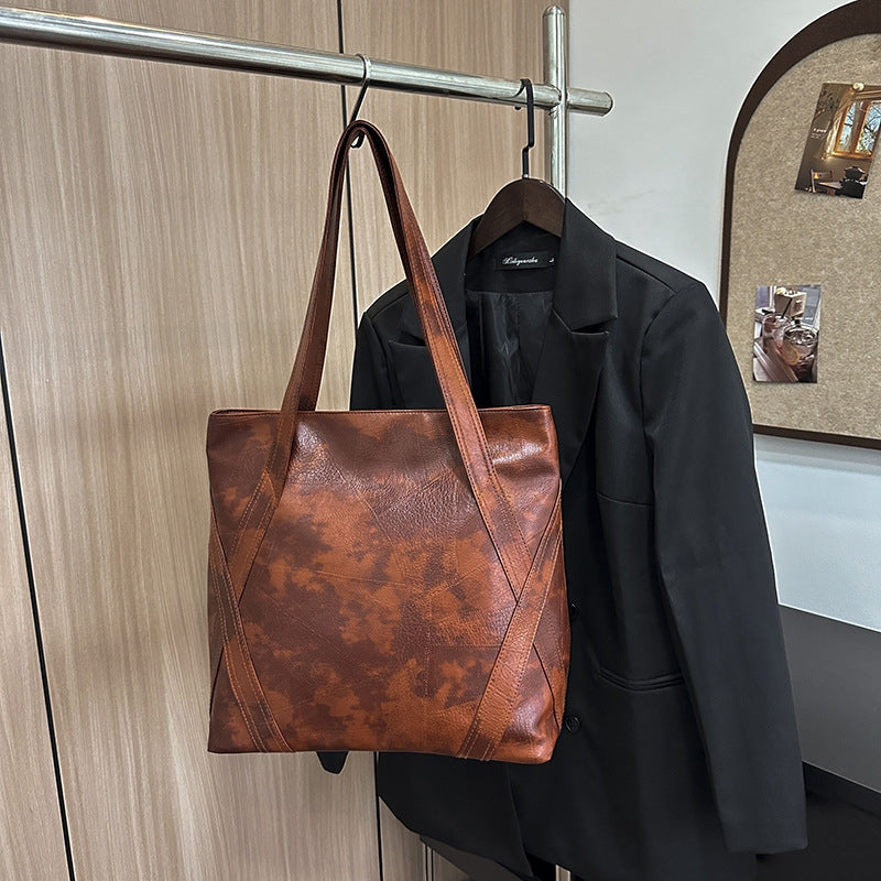 Women's Edgy Distressed Texture Shoulder Bag