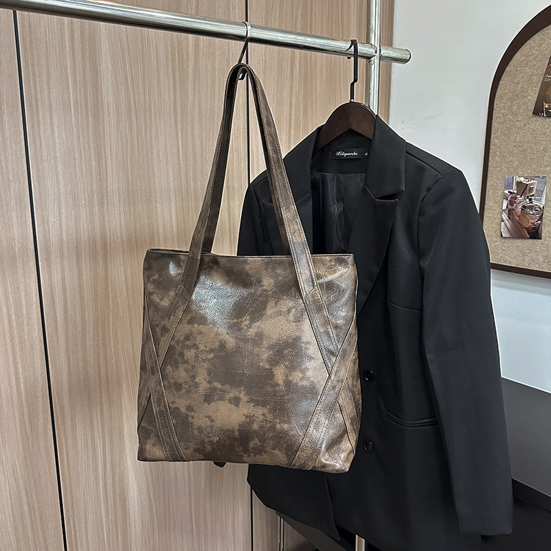 Women's Edgy Distressed Texture Shoulder Bag