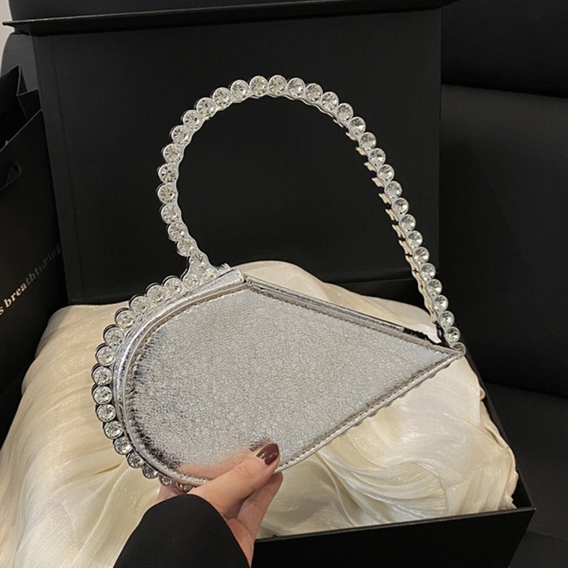 Crystal Embellished Heart Shaped Handbag