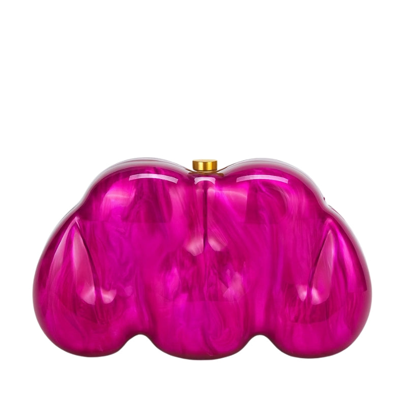 Sculptural Marbled Cloud Silhouette Clutch