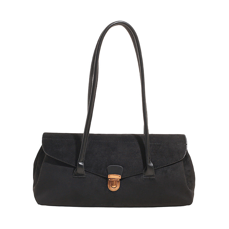 Vintage Suede Boston Shoulder Bag