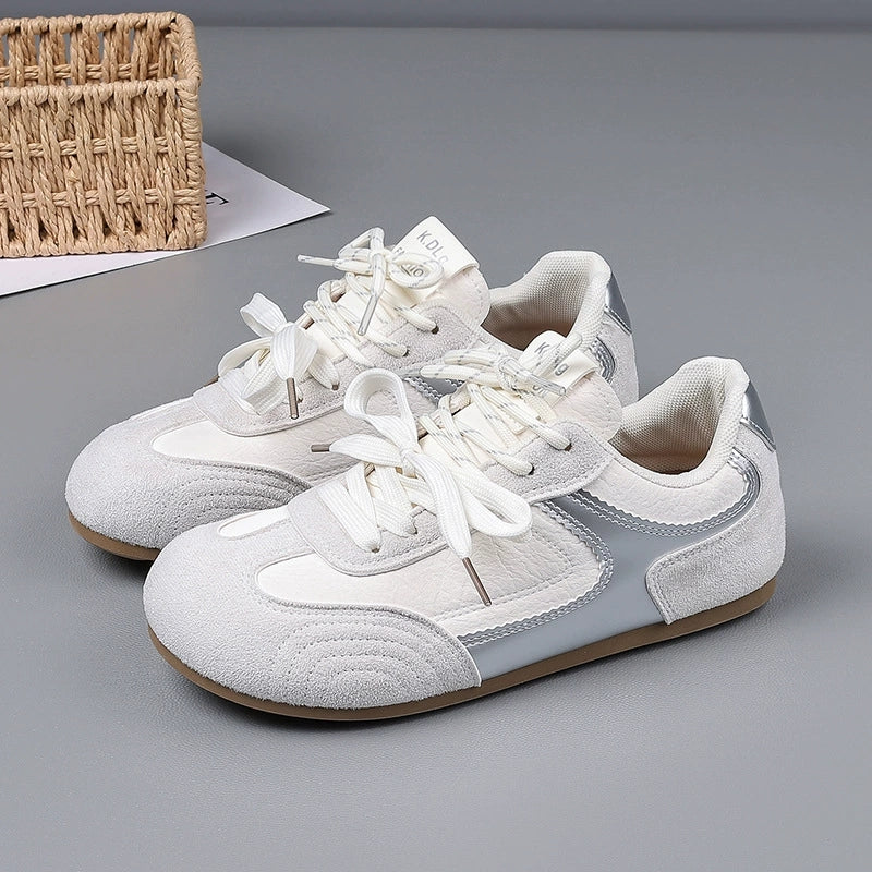 Women's Casual Textured Double Lace Fashion Sneakers