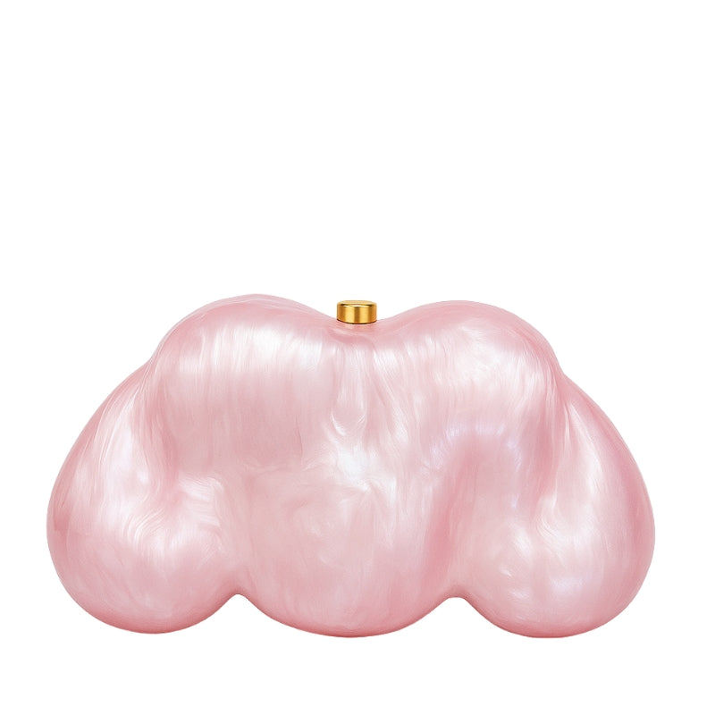 Sculptural Marbled Cloud Silhouette Clutch