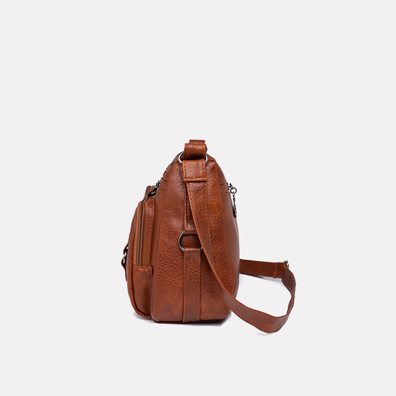 Soft Leather Texture Crossbody Bag