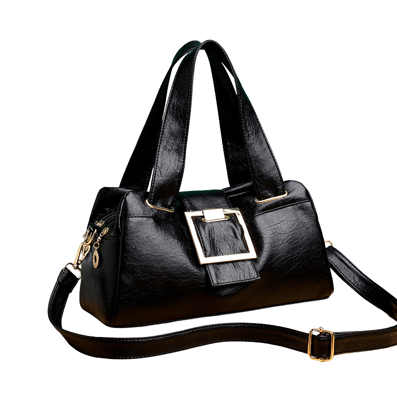 Gilded Square Buckle Crossbody Bag