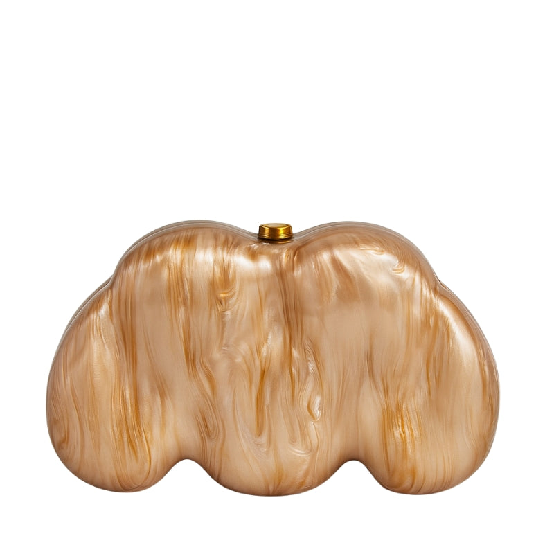 Sculptural Marbled Cloud Silhouette Clutch