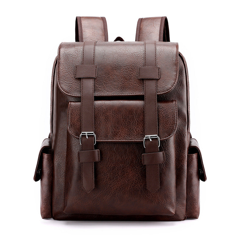 Soft PU Leather Large Capacity Laptop Travel Backpack