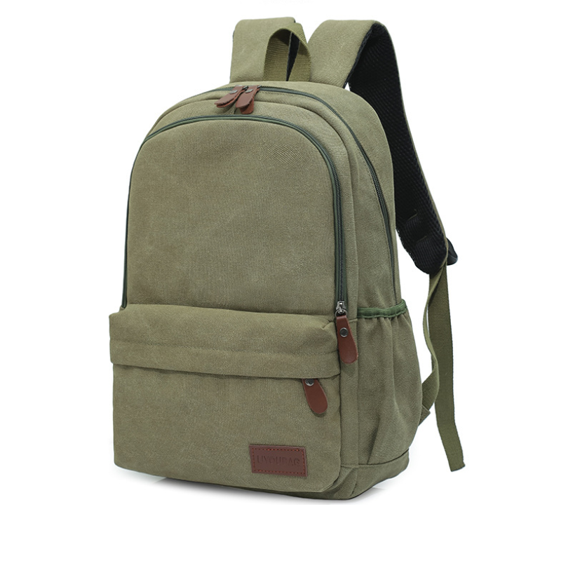 Durable Canvas Everyday Multi-Zip Backpack