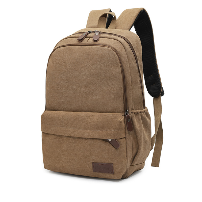 Durable Canvas Everyday Multi-Zip Backpack