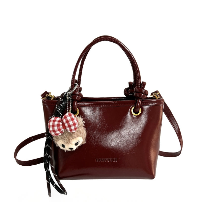 Cognac Vintage Frame Satchel Handbag