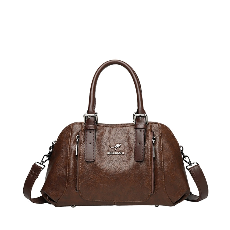 Vintage Textured Vegan Leather Handbag