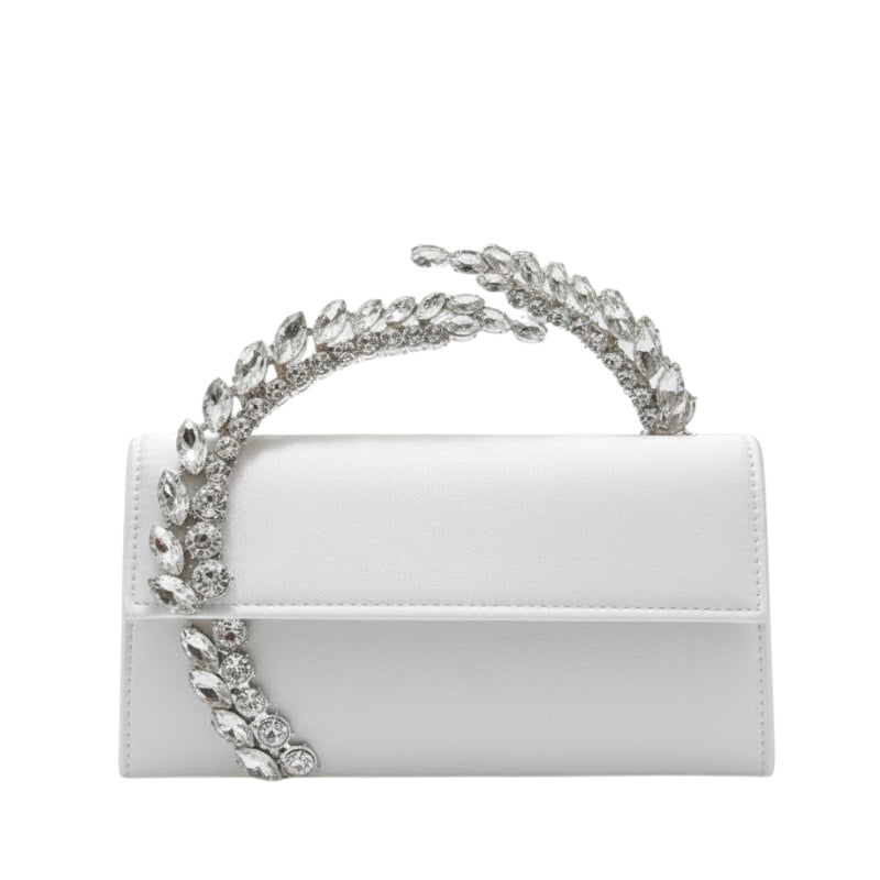 Crown Style Premium Party Handbag with Crystal Embellished Handle