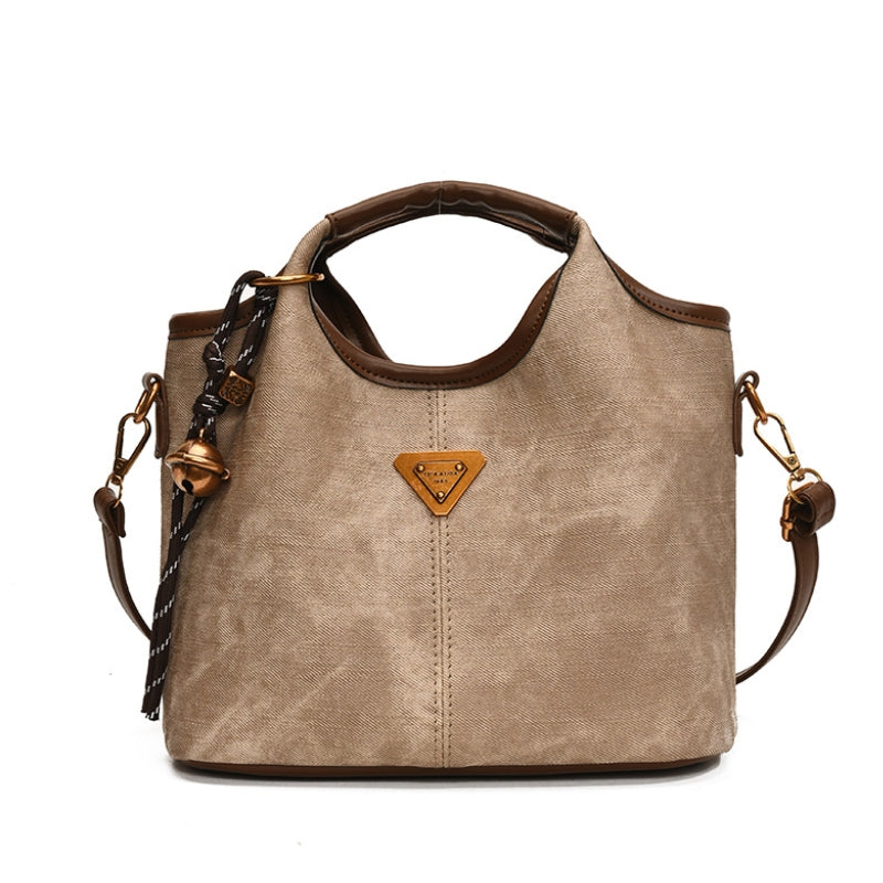 Premium Vintage Inspired Handbag with Contrast Trim