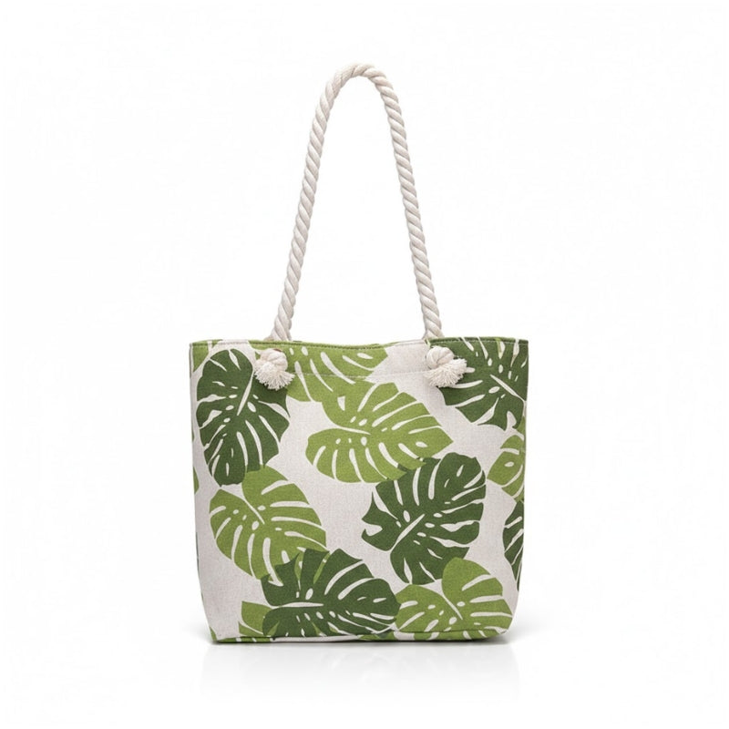 Women's Tropical Leaf Print Tote Bag