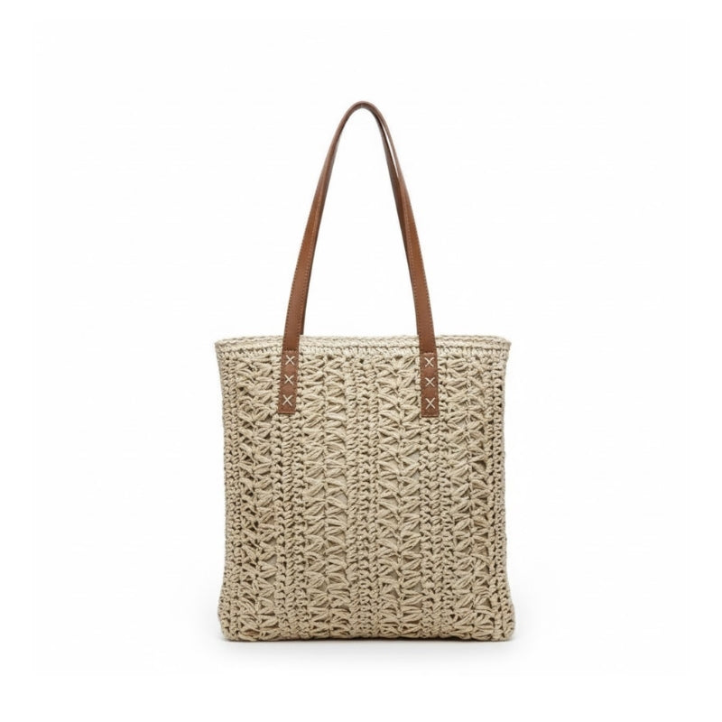 Handwoven Bohemian Straw Tote Bag