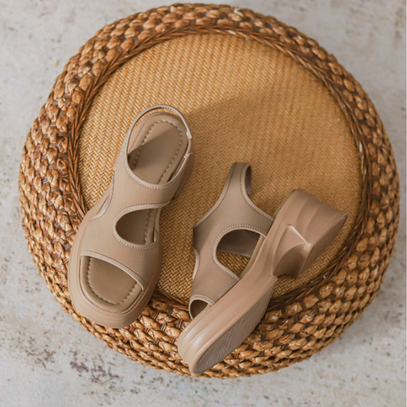 Sporty Architectural Wedge Platform Sandals for Women