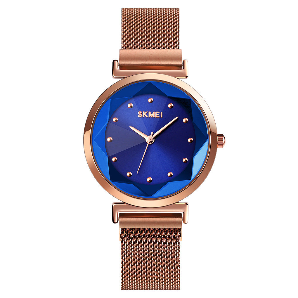 Elegant Magnetic Buckle Steel Strap Women's Watch