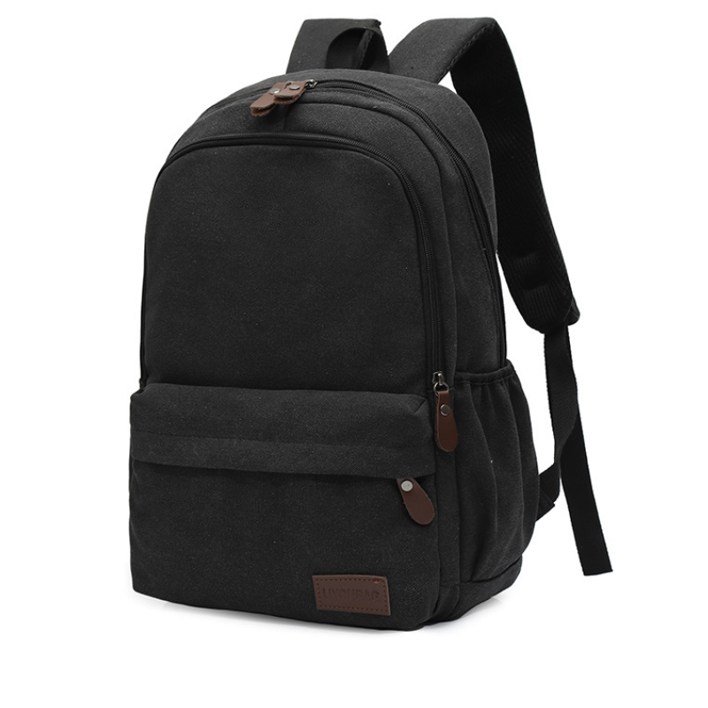 Durable Canvas Everyday Multi-Zip Backpack