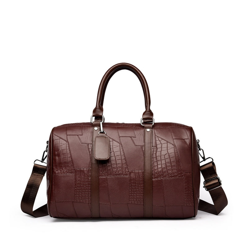 Artisan Quilted Geometric Travel Weekender Duffle Bag