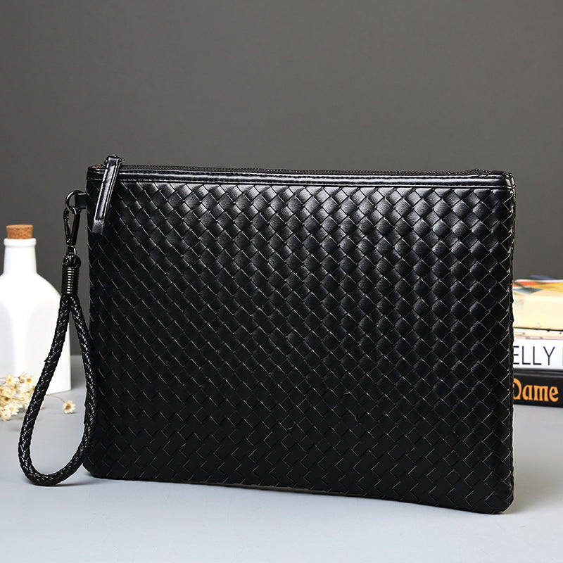 Trendy  Hand-Woven PU Leather Laptop Sleeve