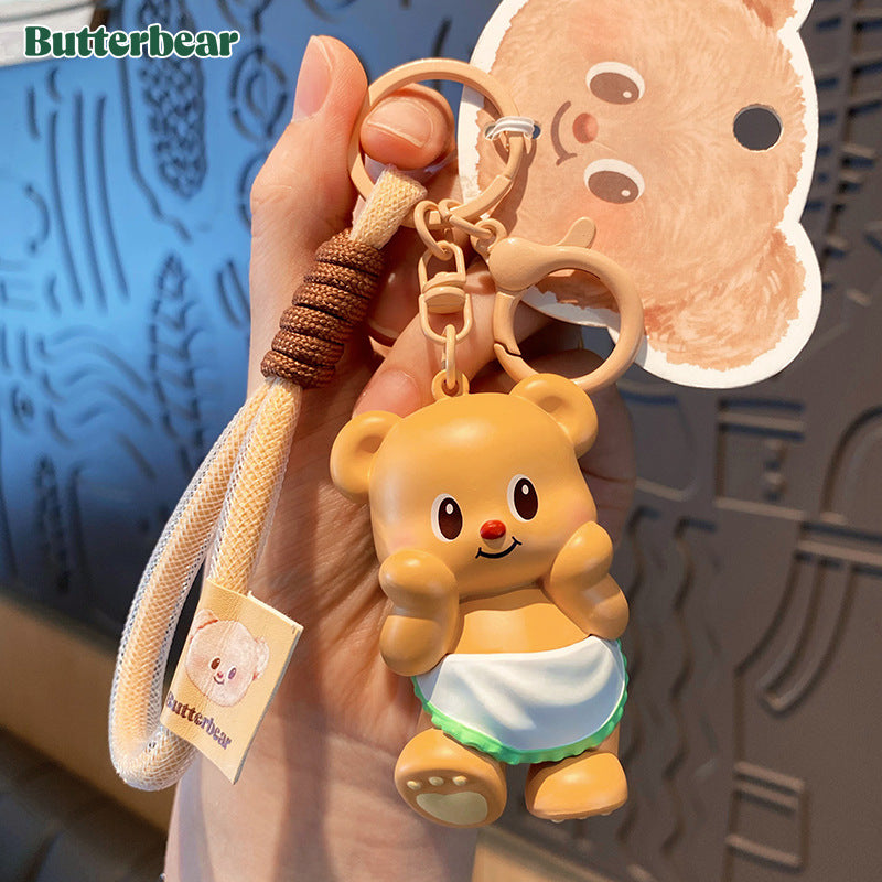 Golden Butter Bear Keychain