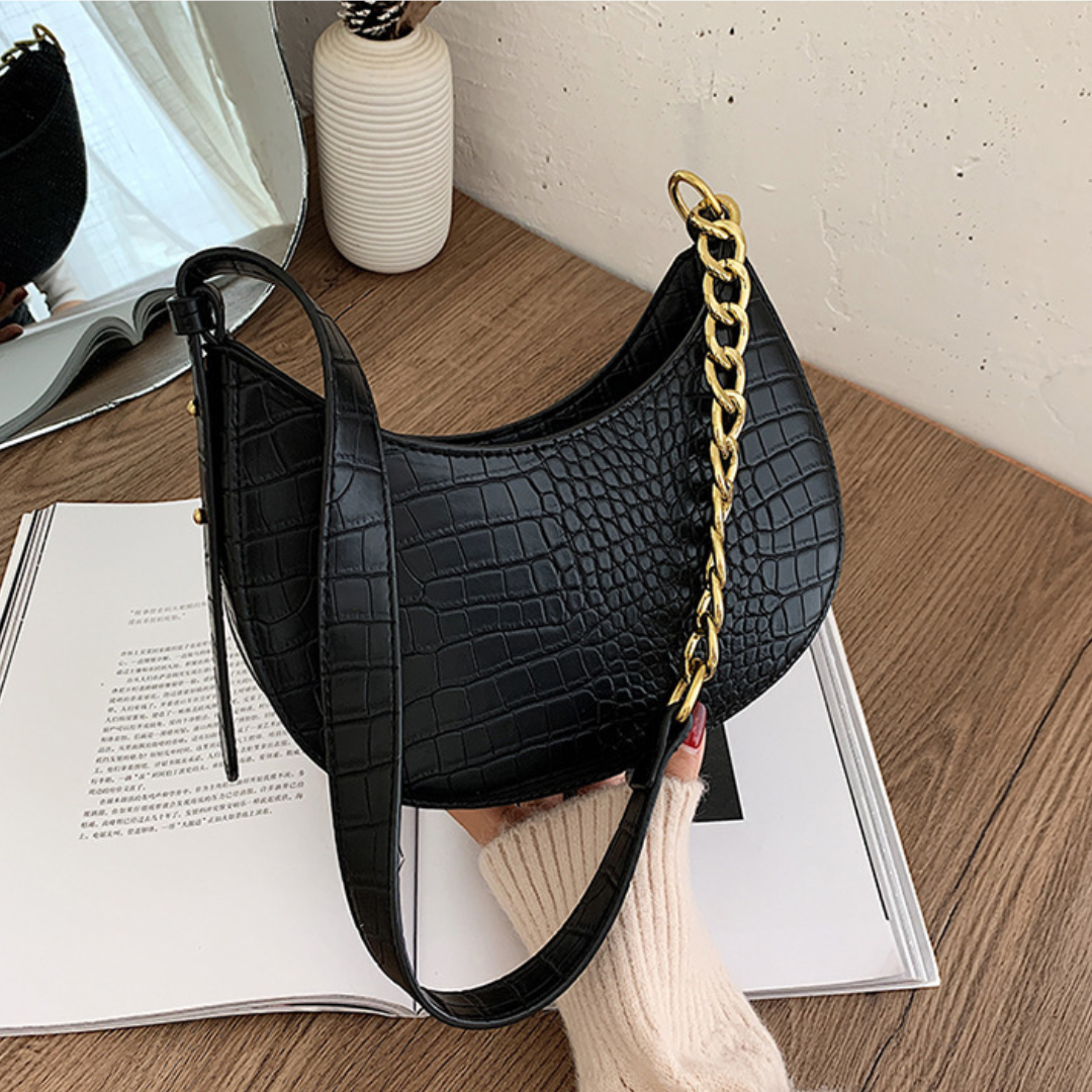 Croc Crescent Shoulder Bag