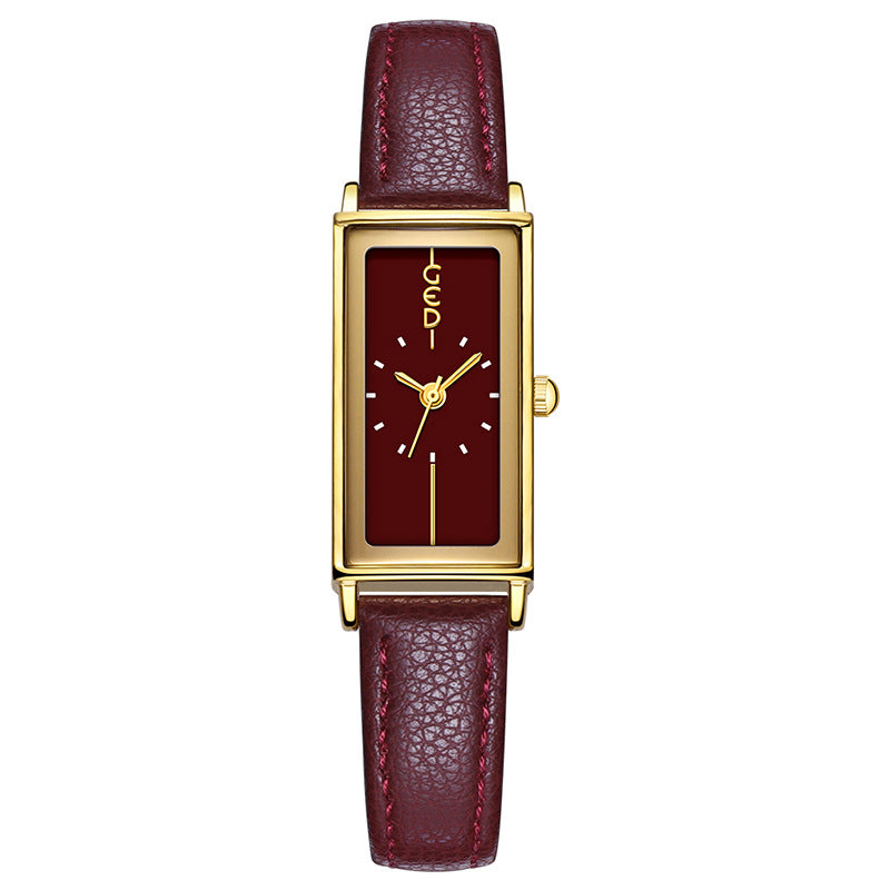 Ruby Rectangle Leather Watch
