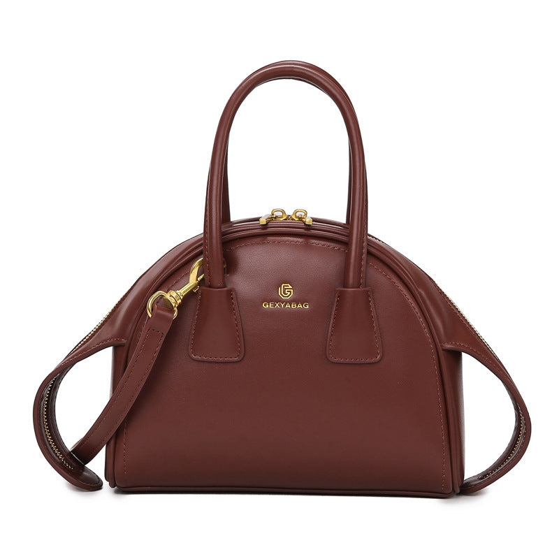 Elegant Semi-Circle Textured Small Handbag