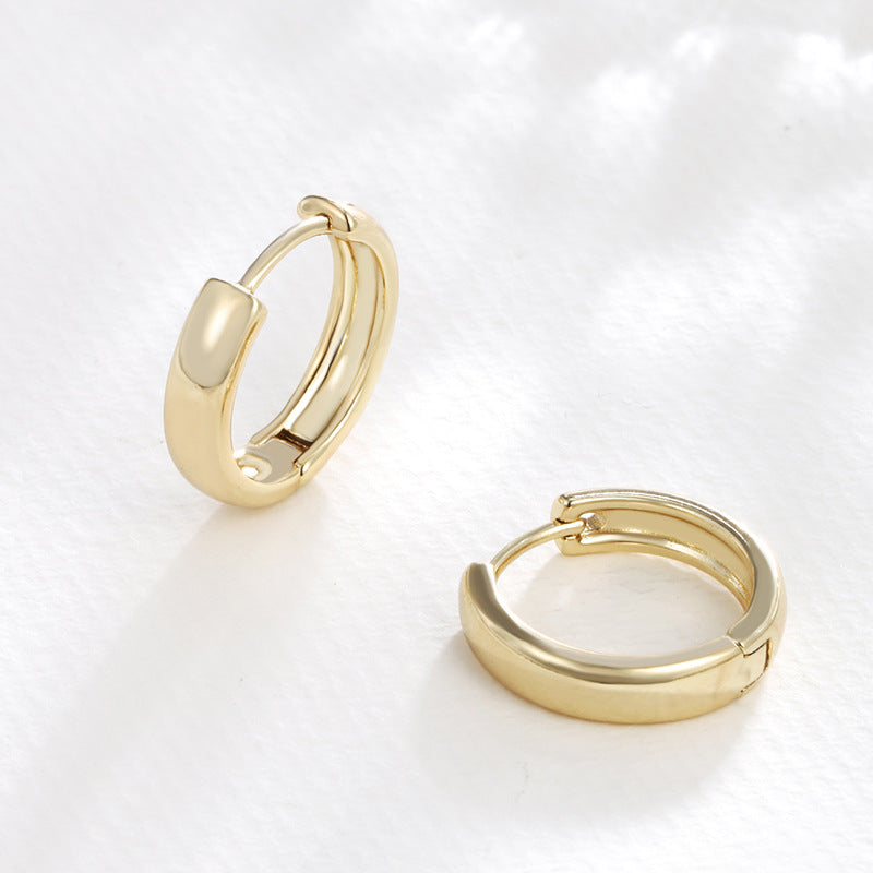 Smooth Plain Copper Alloy Hoop Earrings