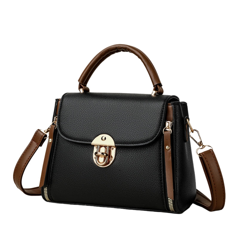 Classic Lock Front Women Handbag with Top Handle