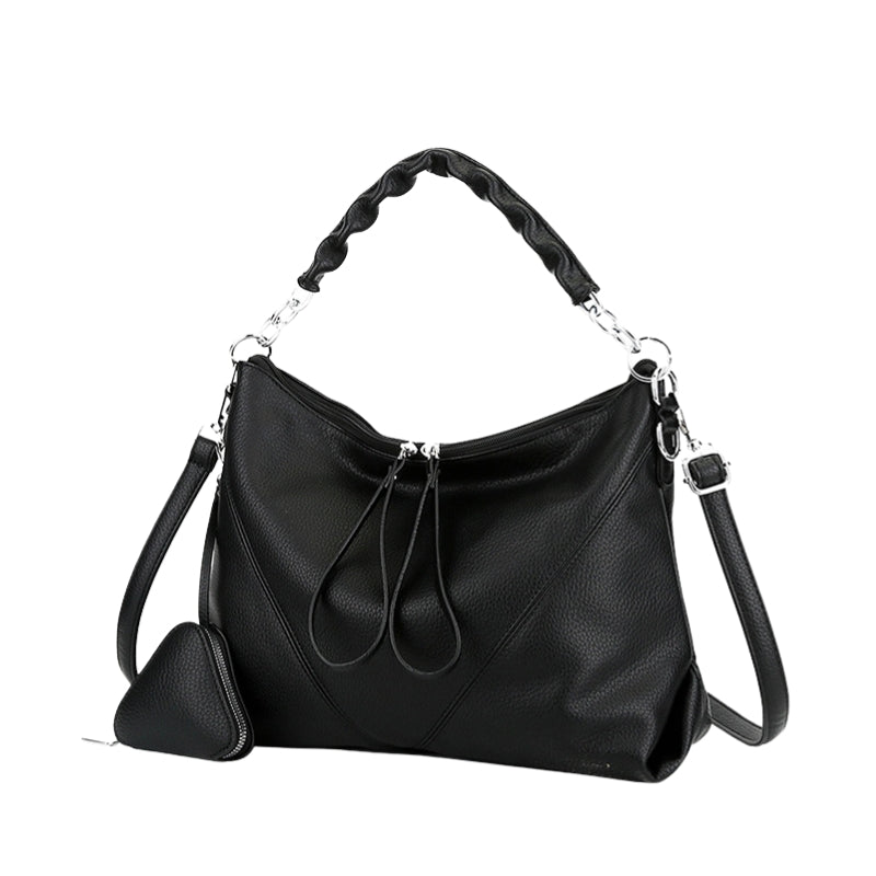 Versatile Large Capacity Shoulder Bag with Pouch