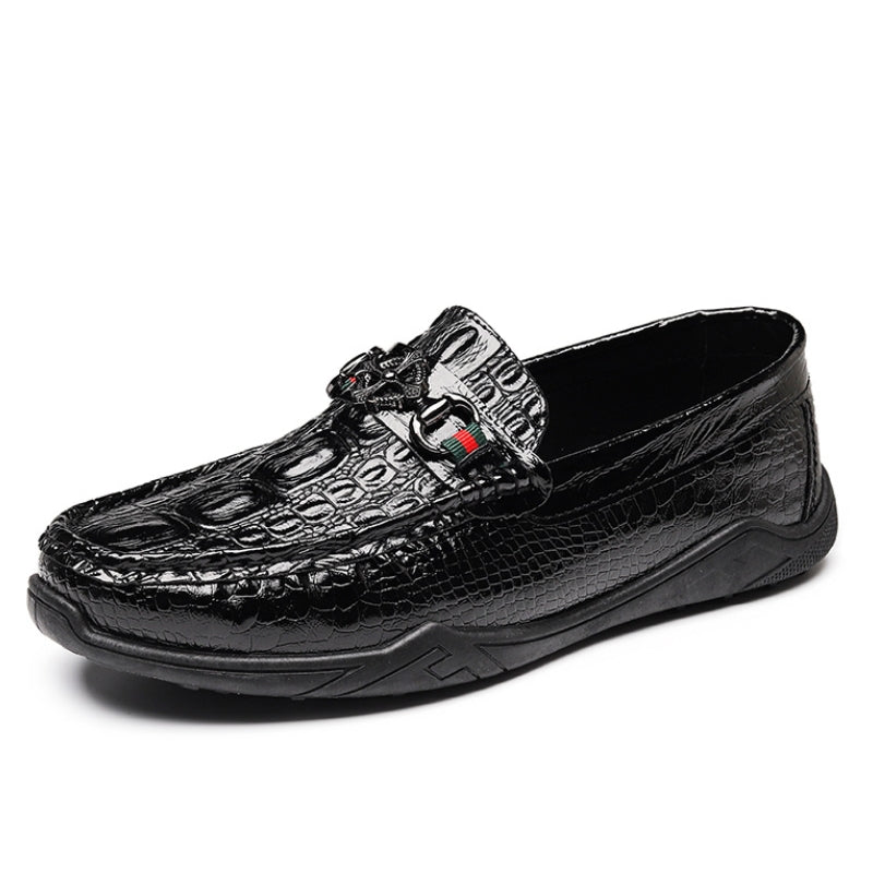 Men's Embossed Croc Skin Pattern Loafers