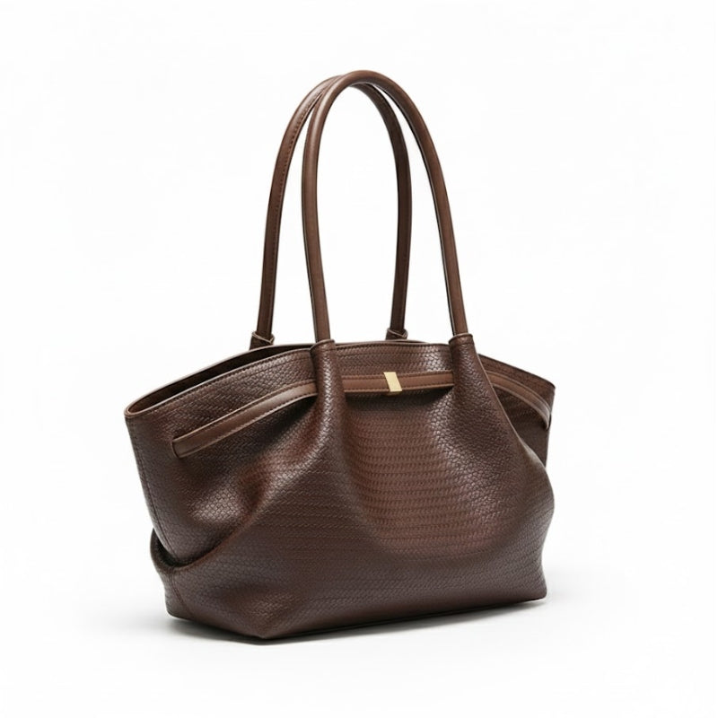 Woven Texture Winged Tote Bag with Slim Top Handles