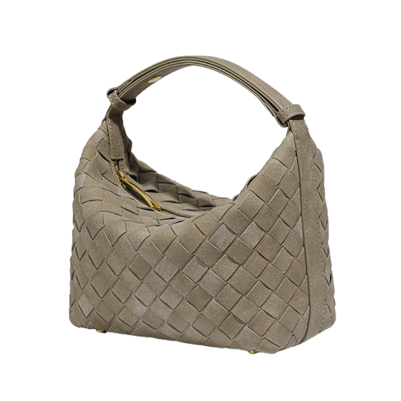 Suede Look Crescent Handbag