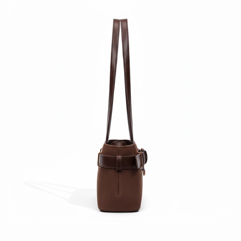 Suede Buckle Shoulder Bag