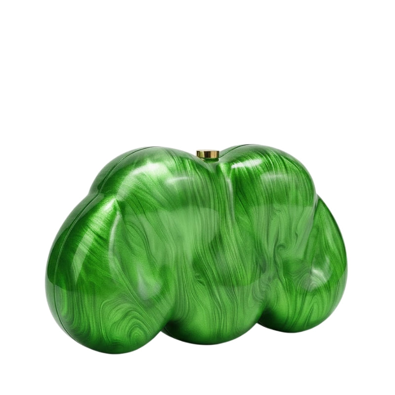 Sculptural Marbled Cloud Silhouette Clutch