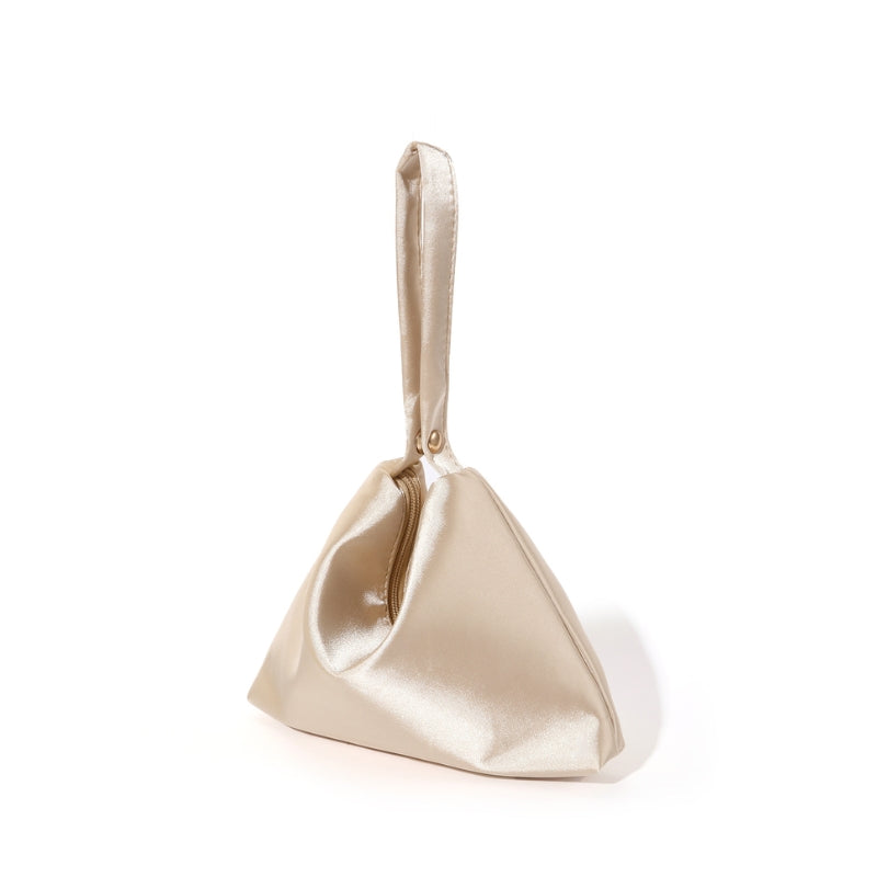 Elegant Satin Triangle Evening Wristlet Handbag