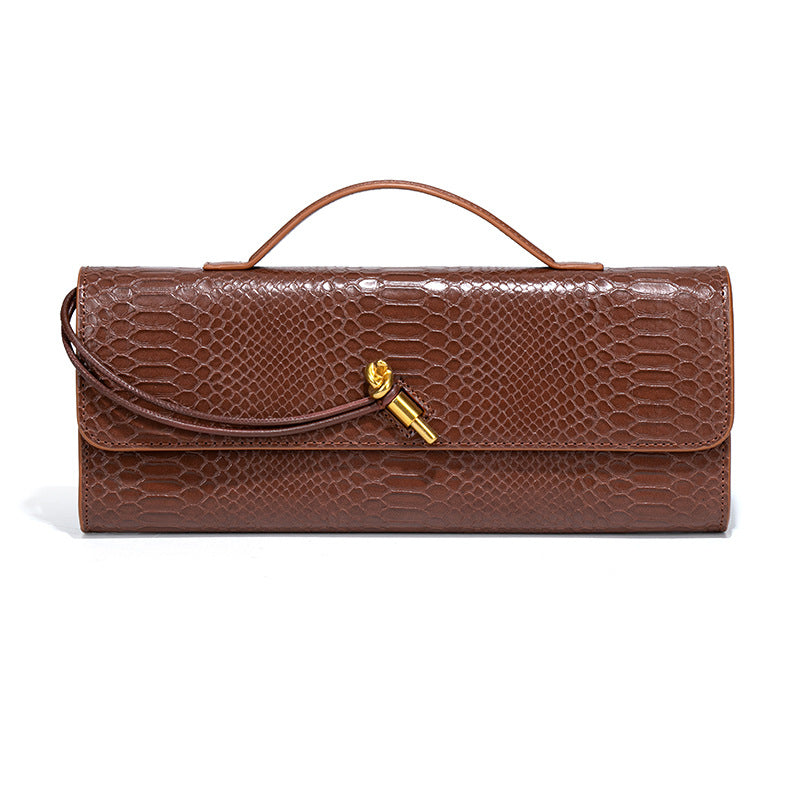 Bordeaux Croc Texture Structured Handbag