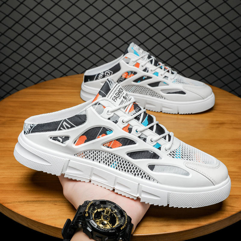 Men's Breathable Mesh Open-Back Urban Fashion Sneakers