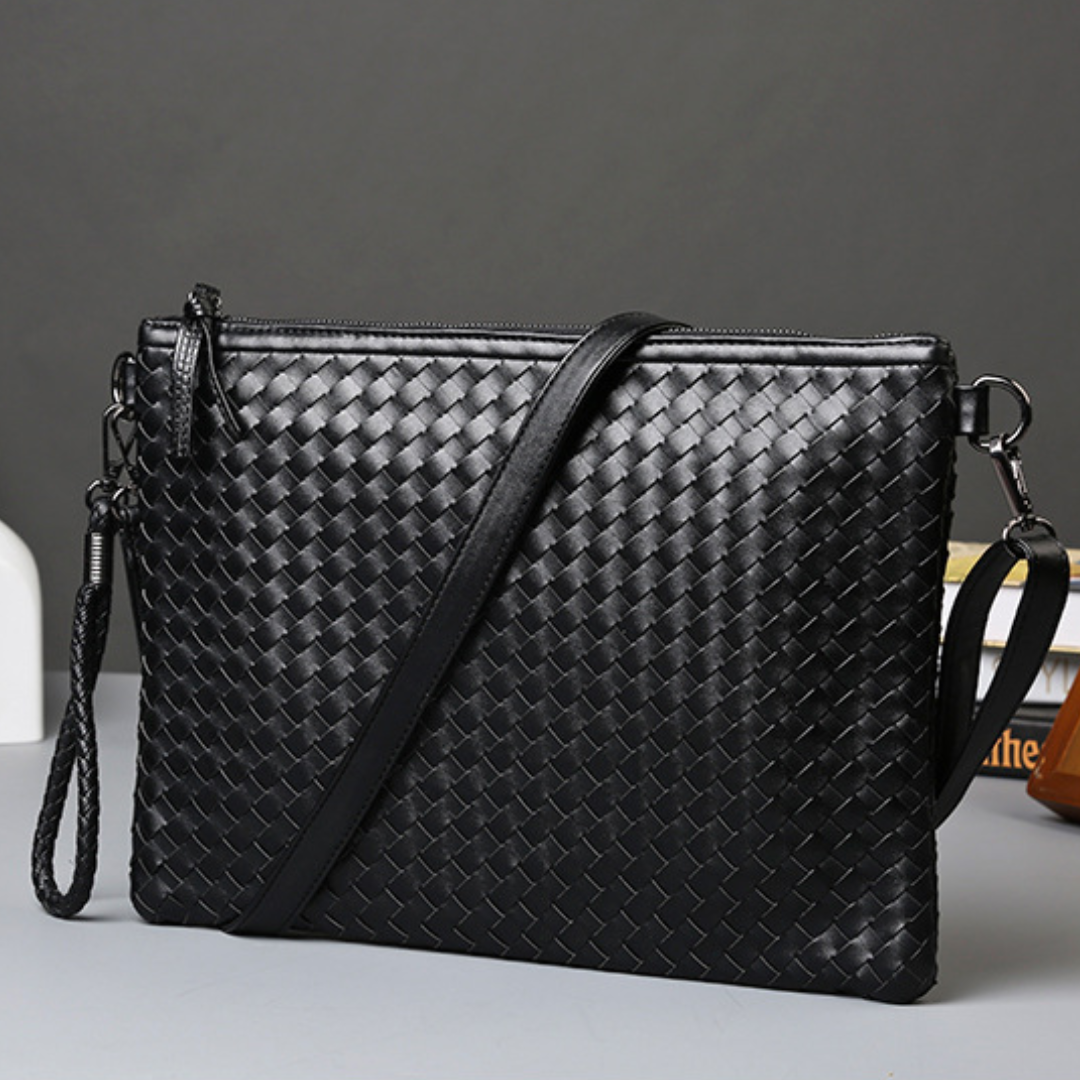 Trendy  Hand-Woven PU Leather Laptop Sleeve
