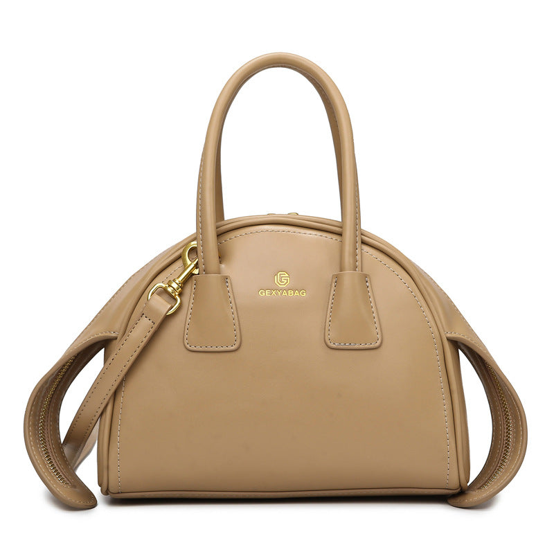 Elegant Semi-Circle Textured Small Handbag