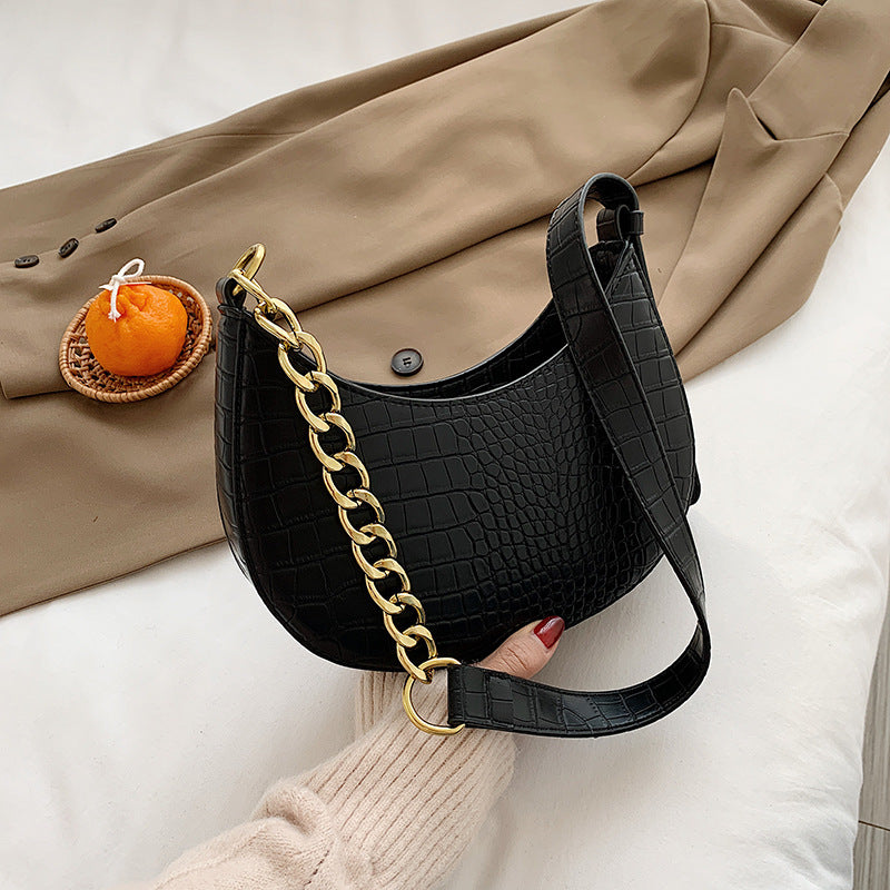 Croc Crescent Shoulder Bag