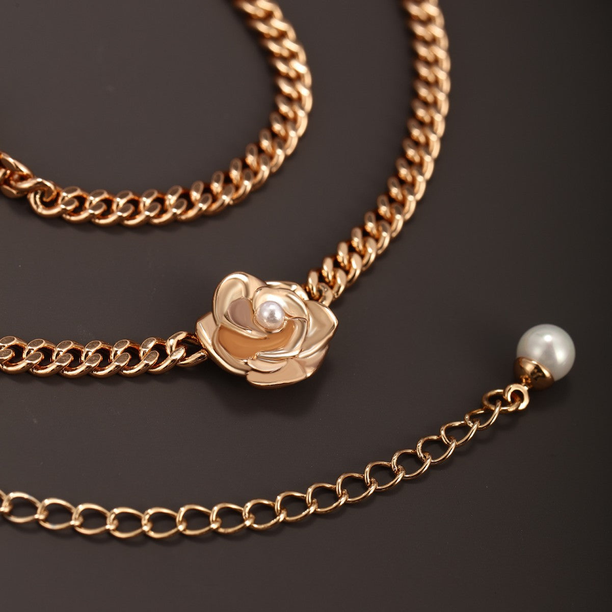 Camelia Cuban Chain Necklace