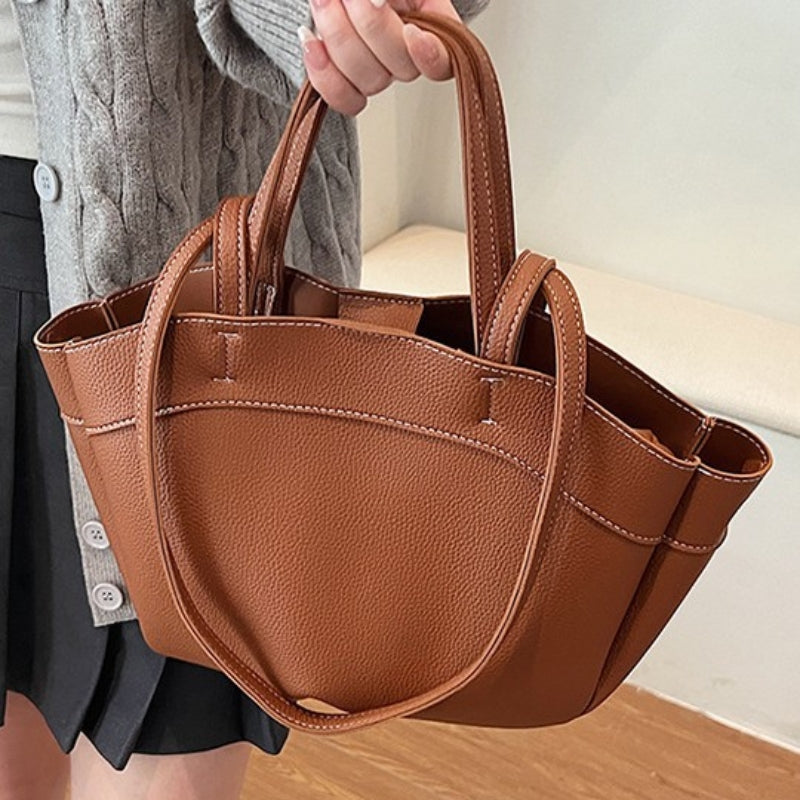 Winged Dual Handle Shoulder Bag