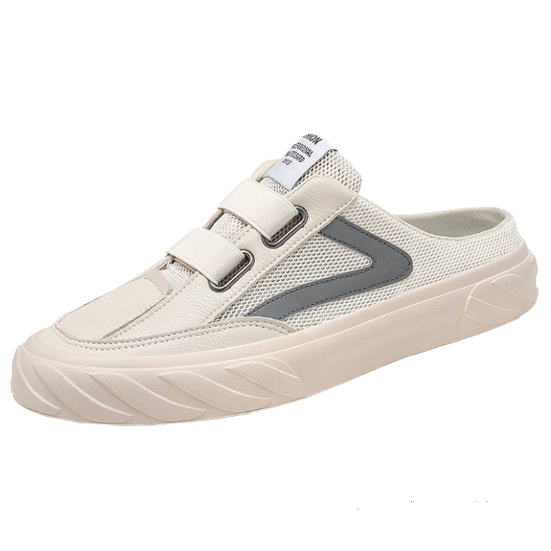 Men's Sporty Hook-and-Loop Backless Walking Sneakers