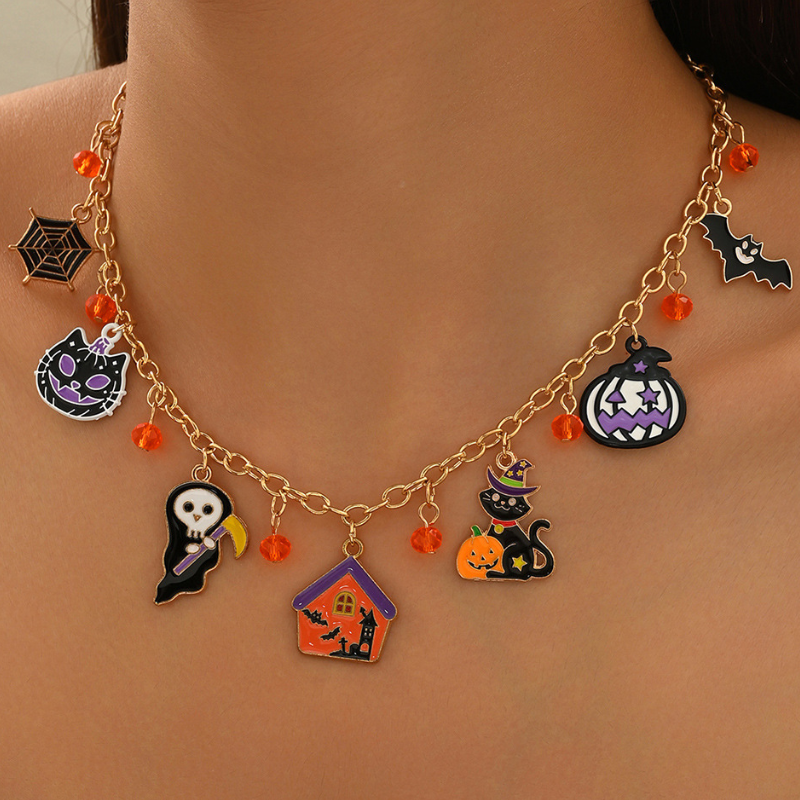 Midnight Charm Women’s Halloween Pendant Necklace