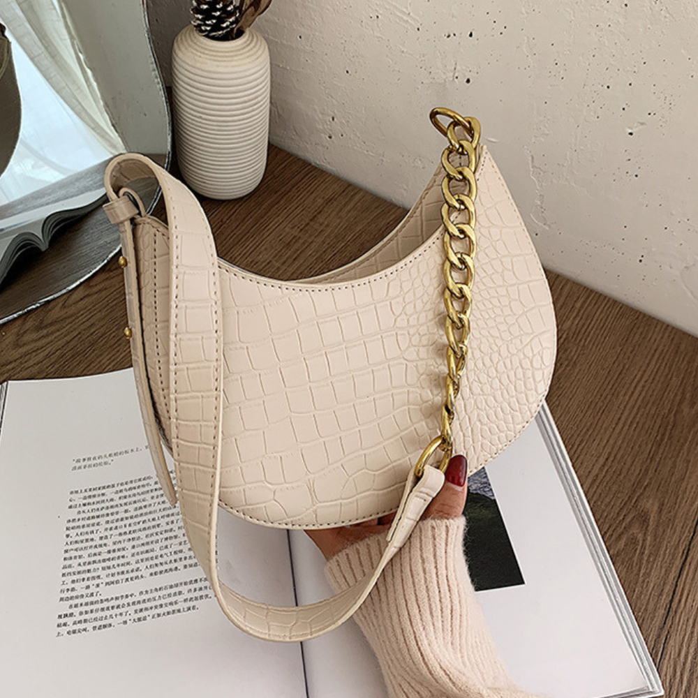 Croc Crescent Shoulder Bag