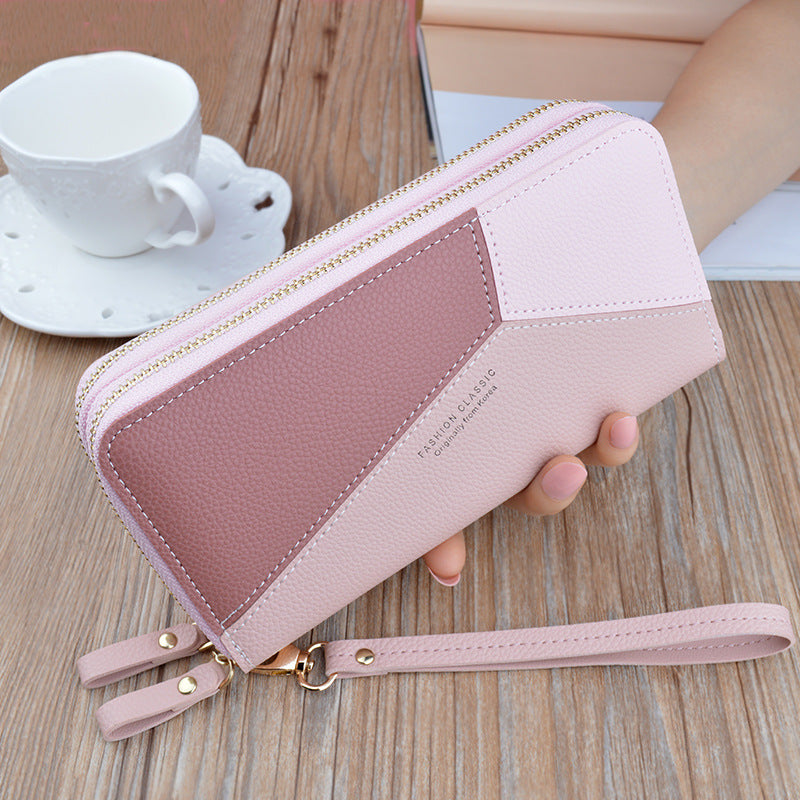 Fashionable Stitched Contrast Color Ladies'  Wallet