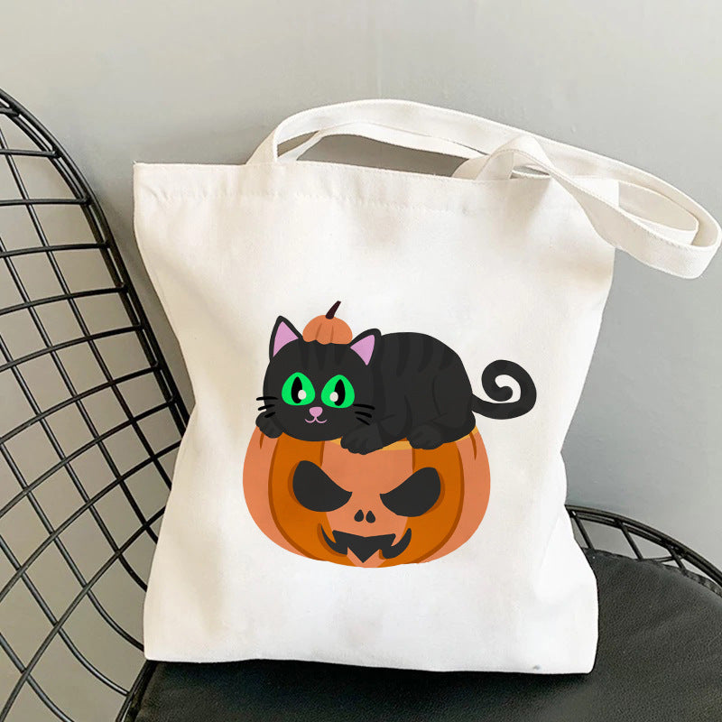 Pumpkin Cat Women’s Halloween Tote Bag
