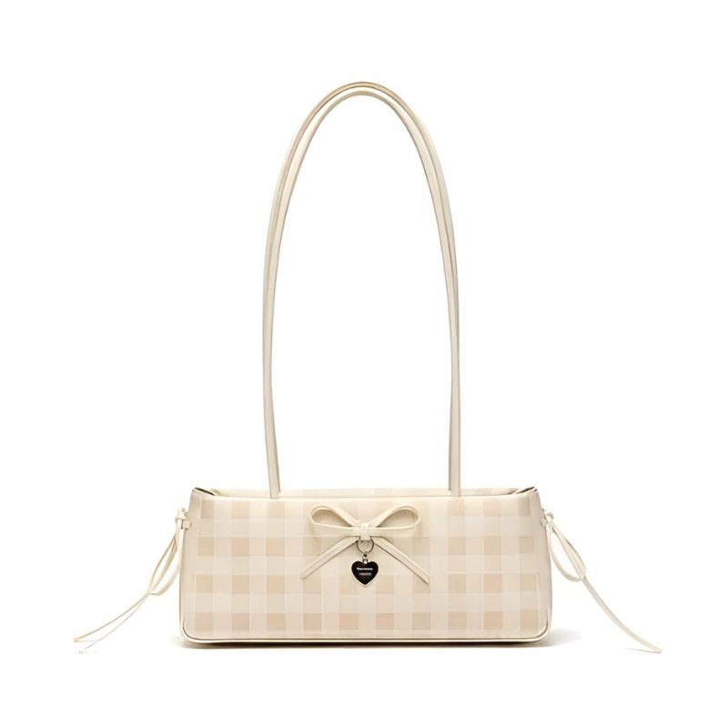 Structured Gingham Shoulder Bag